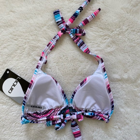 3/$25 NWT Liquid Bikini Top Multi Colored - Picture 2 of 5